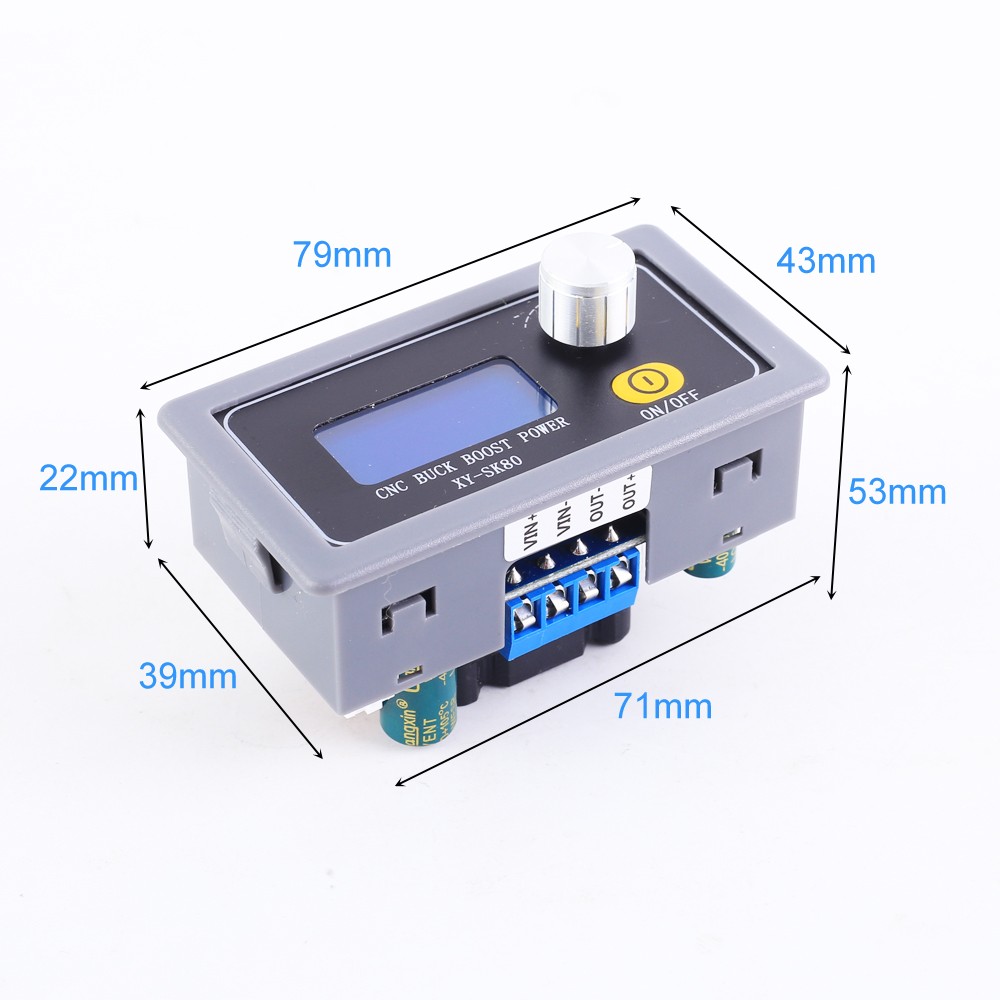 DC-DC 80W 5.1A Adjustable Automatic Buck Boost Power Supply Module 